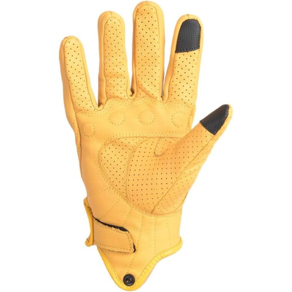 Men's Yellow Moto Racing Perforated Motorbike Dirt Bike Leather Gloves - Picture 4 of 8